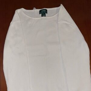 Lauren Ralph Lauren White Ribbed Long Sleeve Top – Women’s XL